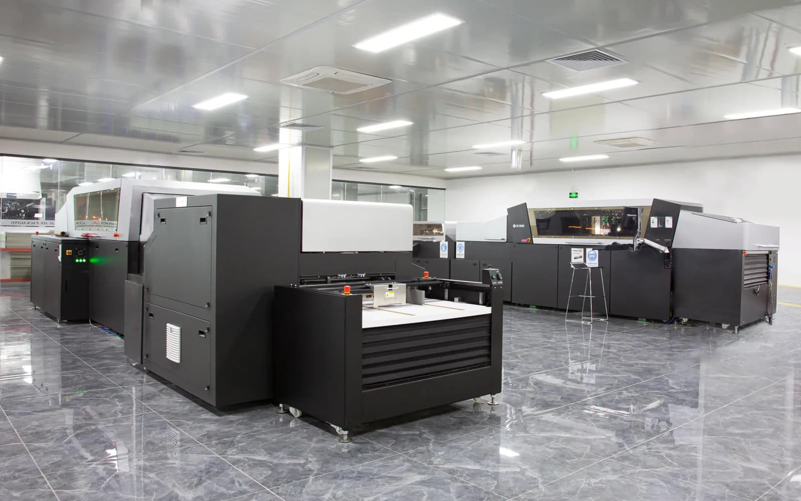 Production equipment inside a manufacturing environment